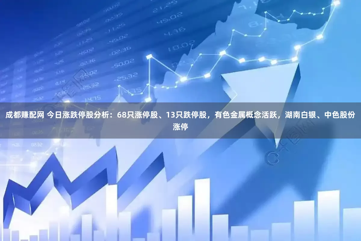 成都赚配网 今日涨跌停股分析：68只涨停股、13只跌停股，有色金属概念活跃，湖南白银、中色股份涨停